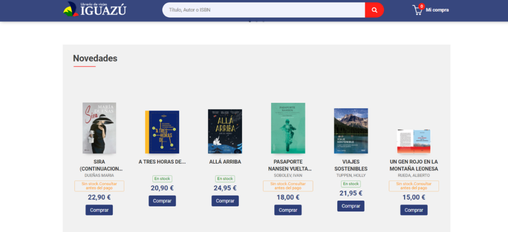 Nueva web de Librería Iguazú