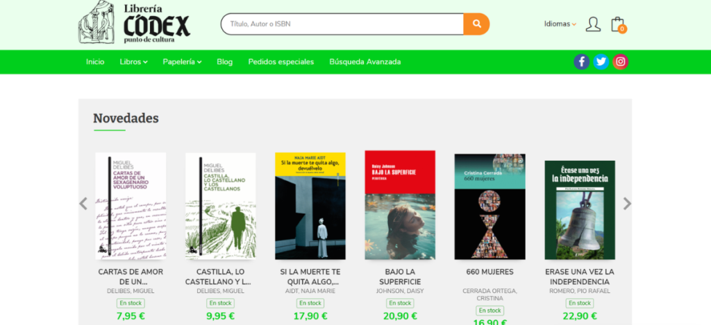 Nueva web de Librería Códex